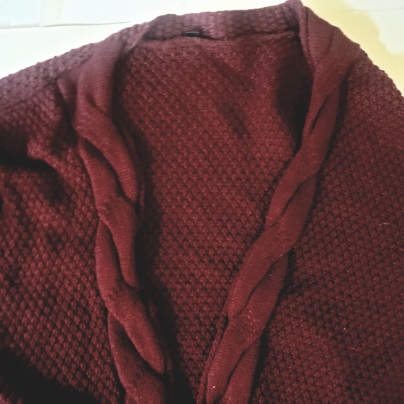 Oversized Deep Burgundy Cardigan - Picture 9 of 11
